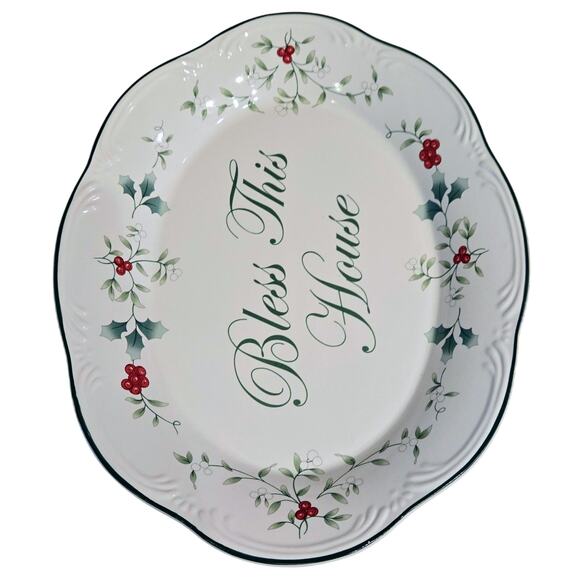 Pfaltzgraff Winterberry Bless This House Christmas Plate/Platter New in Box! - Picture 6 of 8